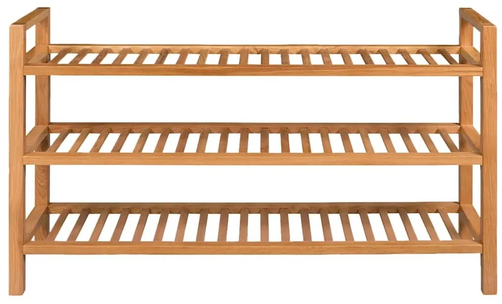 vidaXL Παπουτσοθήκη με 3 Ράφια 100 x 27 x 60 εκ. Μασίφ Ξύλο Δρυός
