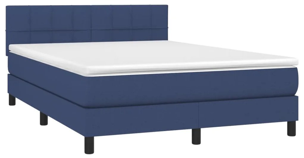 ΚΡΕΒΑΤΙ BOXSPRING ΜΕ ΣΤΡΩΜΑ ΜΠΛΕ 140X190 ΕΚ. ΥΦΑΣΜΑΤΙΝΟ 3140055