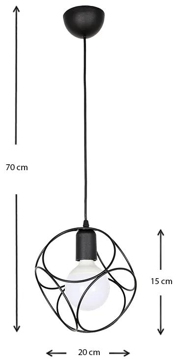 Φωτιστικό οροφής Lusita Megapap μεταλλικό μονόφωτο χρώμα μαύρο 20x20x70εκ. - Μέταλλο - GP030-0007,2