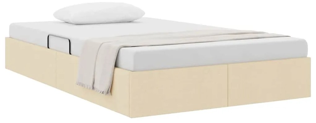 vidaXL Κρεβάτι Αποθήκης με στρώμα με κεφαλάρι Κρέμ 120 x 200 cm ύφασμα
