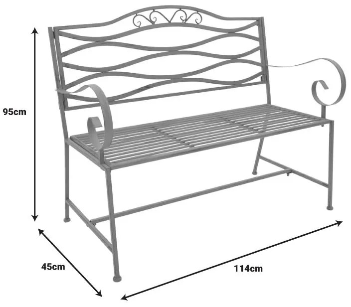 Παγκάκι Benko μέταλλο σε μπρονζέ απόχρωση 114x45x95εκ 114x45x95 εκ.