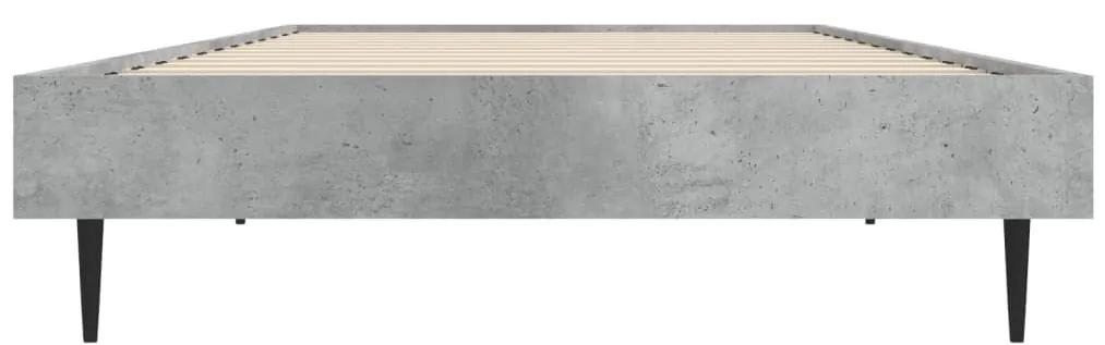 Πλαίσιο Κρεβατιού Γκρι Σκυροδέματος 75 x 190 εκ. Επεξεργ. Ξύλο - Γκρι