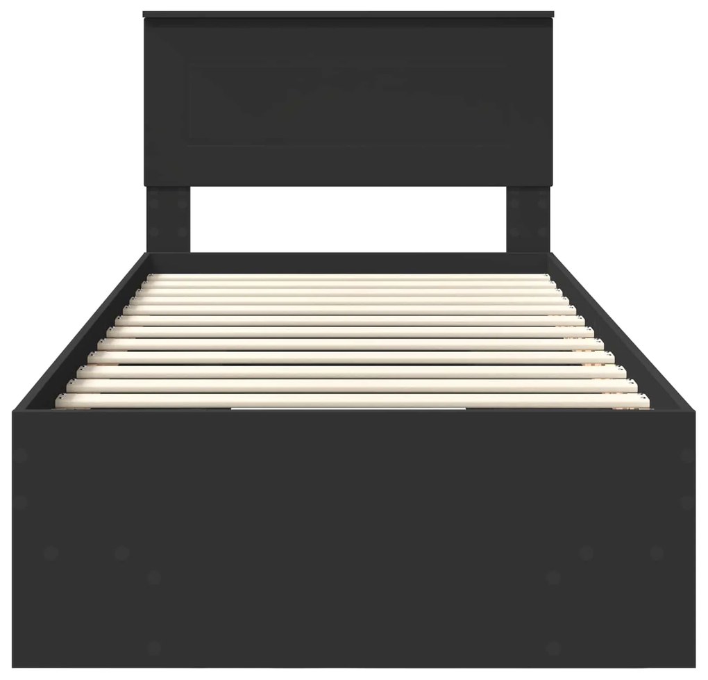 vidaXL Σκελετός Κρεβατιού Μαύρο 120 x 123 εκ. Επεξεργασμένο ξύλο