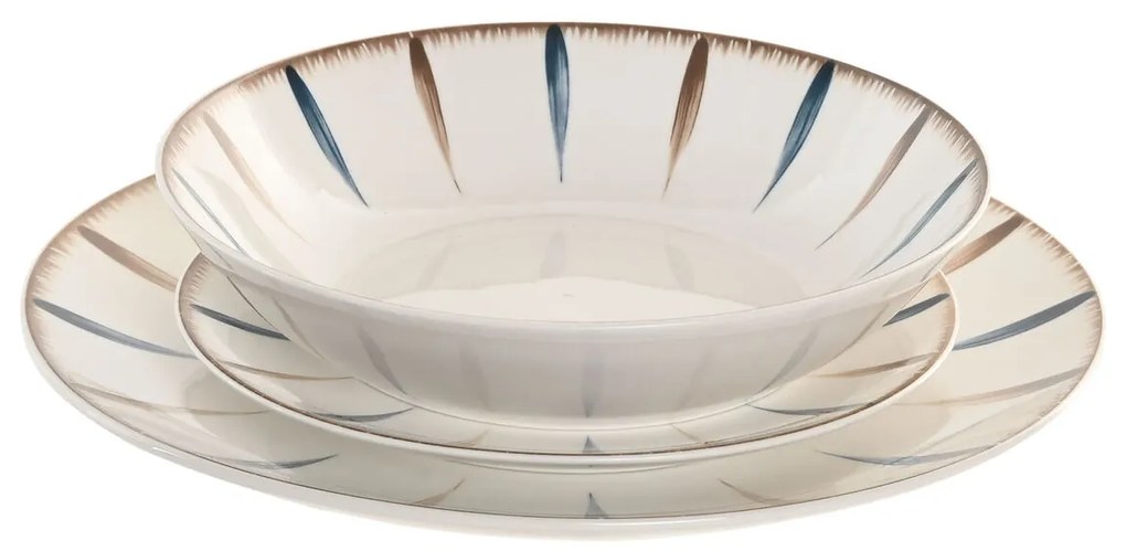 Επιτραπέζια σκεύη Home ESPRIT Μπλε Λευκό Πορσελάνη 18 Τεμάχια