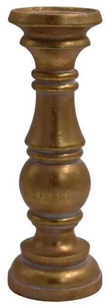 Κηροπήγιο Polyresin FL39324 Fylliana Χρυσό - Λευκό 10x25 εκ. 10x10x25 εκ.