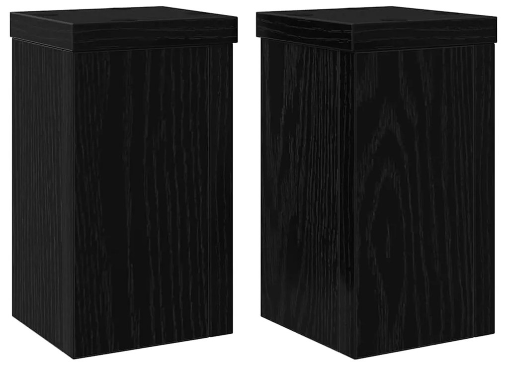 vidaXL Βάση φυτών 2 pcs Μαύρη δρυς 10 x 10 x 18 cm Επεξεργασμένο ξύλο