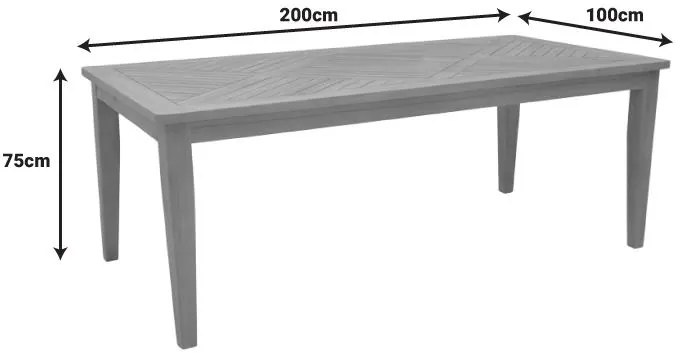 Τραπέζι Mady teak ξύλο σε φυσική απόχρωση 200x100x75εκ 200x100x75 εκ.