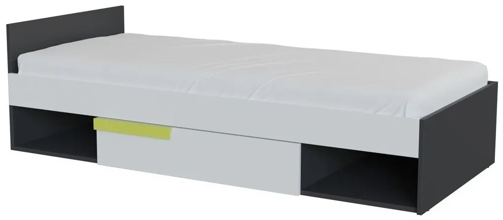 Κρεβάτι Bristol A106, Μονόκλινο, Γκρι, 90x200, Πλαστικοποιημένη μοριοσανίδα, Τάβλες για Κρεβάτι, 94x204x60cm, 55 kg | Epipla1.gr