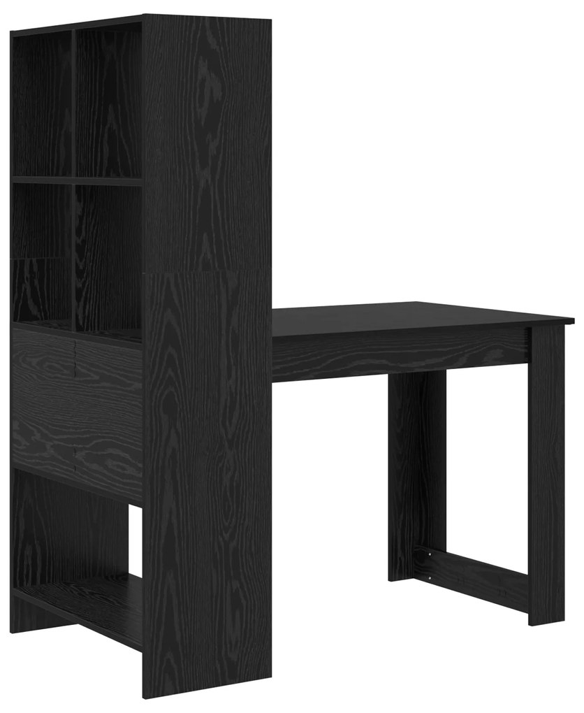 vidaXL Γραφείο Μαύρη δρυς 122 x 67 x 145 εκ. Επεξεργασμένο ξύλο