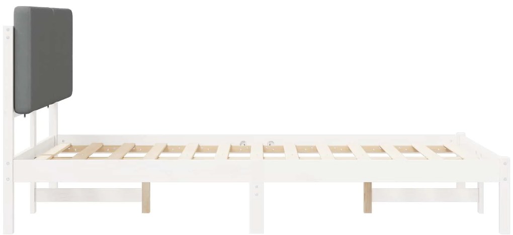 vidaXL Σκελετός Κρεβατιού με Επενδεδυμένο Κεφαλάρι Ανοιχτό γκρι