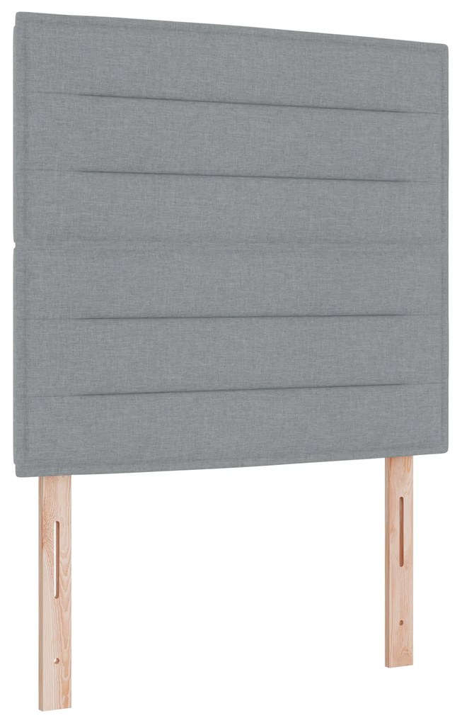 vidaXL Κρεβάτι Box Spring με Στρώμα Ανοιχτό Γκρι 90x200 εκ. Ύφασμα
