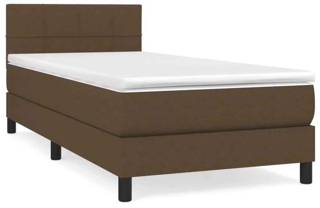 ΚΡΕΒΑΤΙ BOXSPRING ΜΕ ΣΤΡΩΜΑ ΣΚΟΥΡΟ ΚΑΦΕ 100X200 ΕΚ. ΥΦΑΣΜΑΤΙΝΟ 3140036