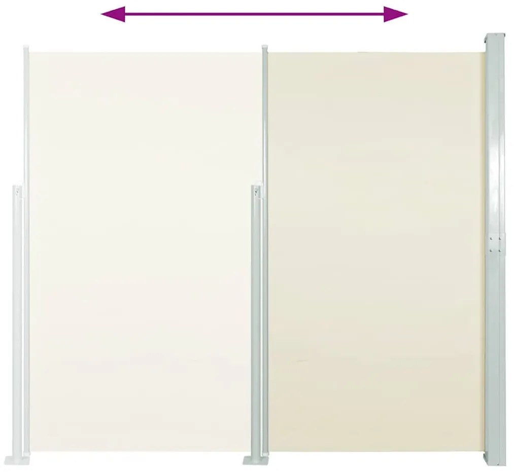 vidaXL Σκίαστρο Πλαϊνό Συρόμενο Κρεμ 140 x 300 εκ.