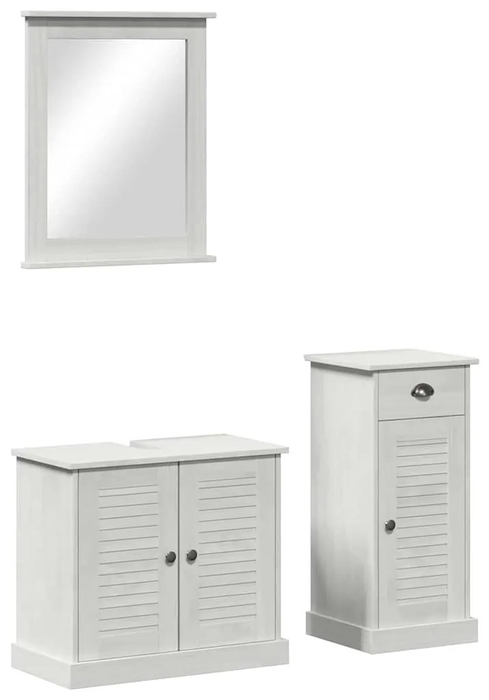 vidaXL Σετ Επίπλων Μπάνιου με συρτάρι 3 pcs Καφέ 37 x 34 x 80 εκ