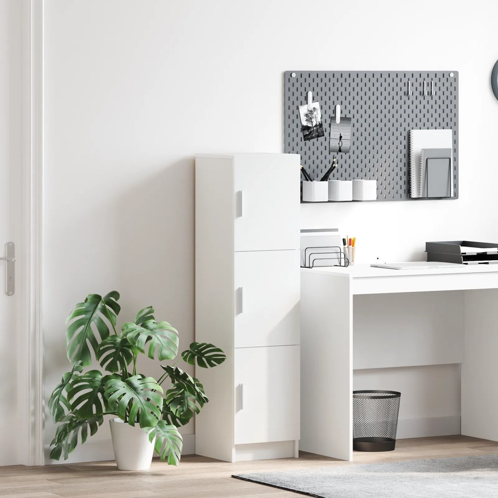 vidaXL Ψηλή Ντουλάπα Λευκό 31,5 x 32 x 124 εκ Επεξεργασμένο ξύλο