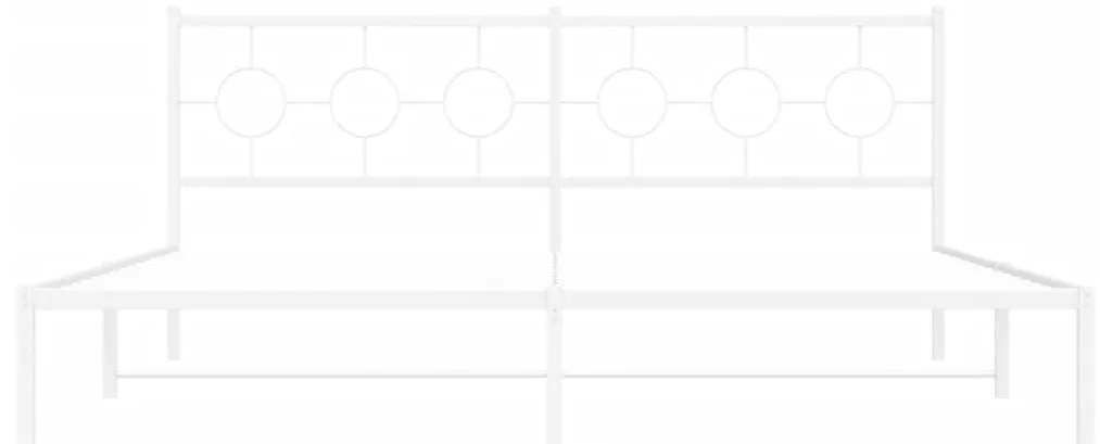 vidaXL Πλαίσιο Κρεβατιού με Κεφαλάρι Λευκό 193 x 203 εκ. Μεταλλικό
