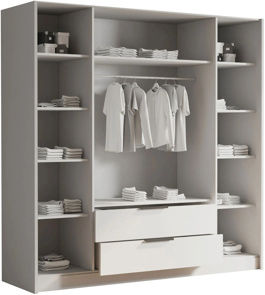 Ντουλάπα Sofia τετράφυλλη-Φυσικό - Χρυσό