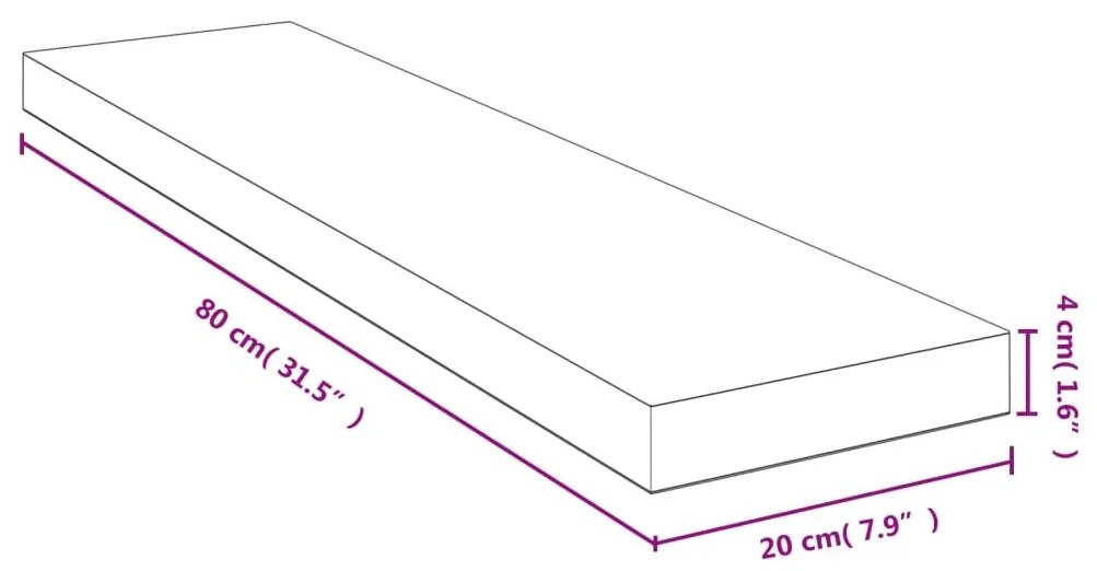 Ράφι Τοίχου 80x20x4 εκ. από Μπαμπού - Καφέ