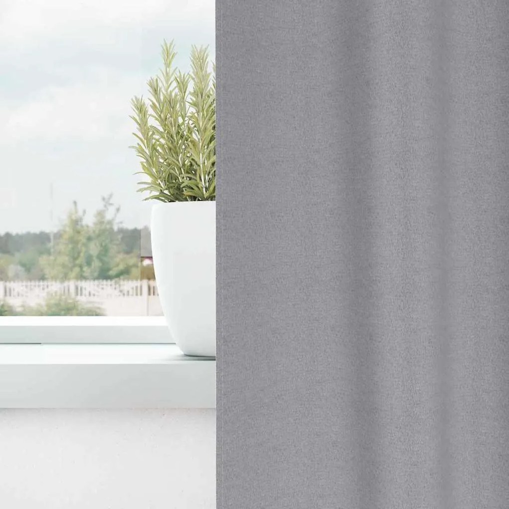 vidaXL Κουρτίνες 2 pcs Ανοιχτό γκρι 175x140εκ. Πολυεστέρας