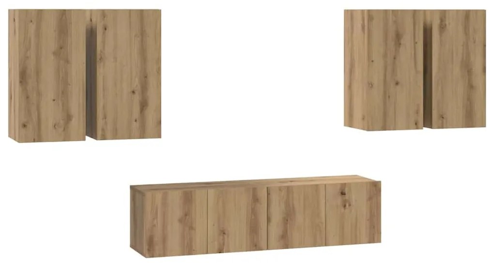 vidaXL Σετ επίπλου τηλεόρασης 6 pcs artisan δρυς 60 x 30 x 30 cm