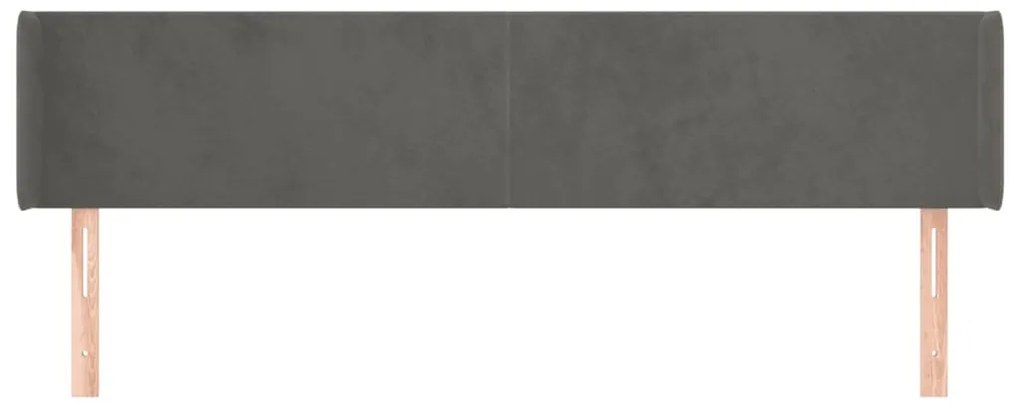vidaXL Κεφαλάρι με Πτερύγια Σκούρο Γκρι 183x16x78/88 εκ. Βελούδινο