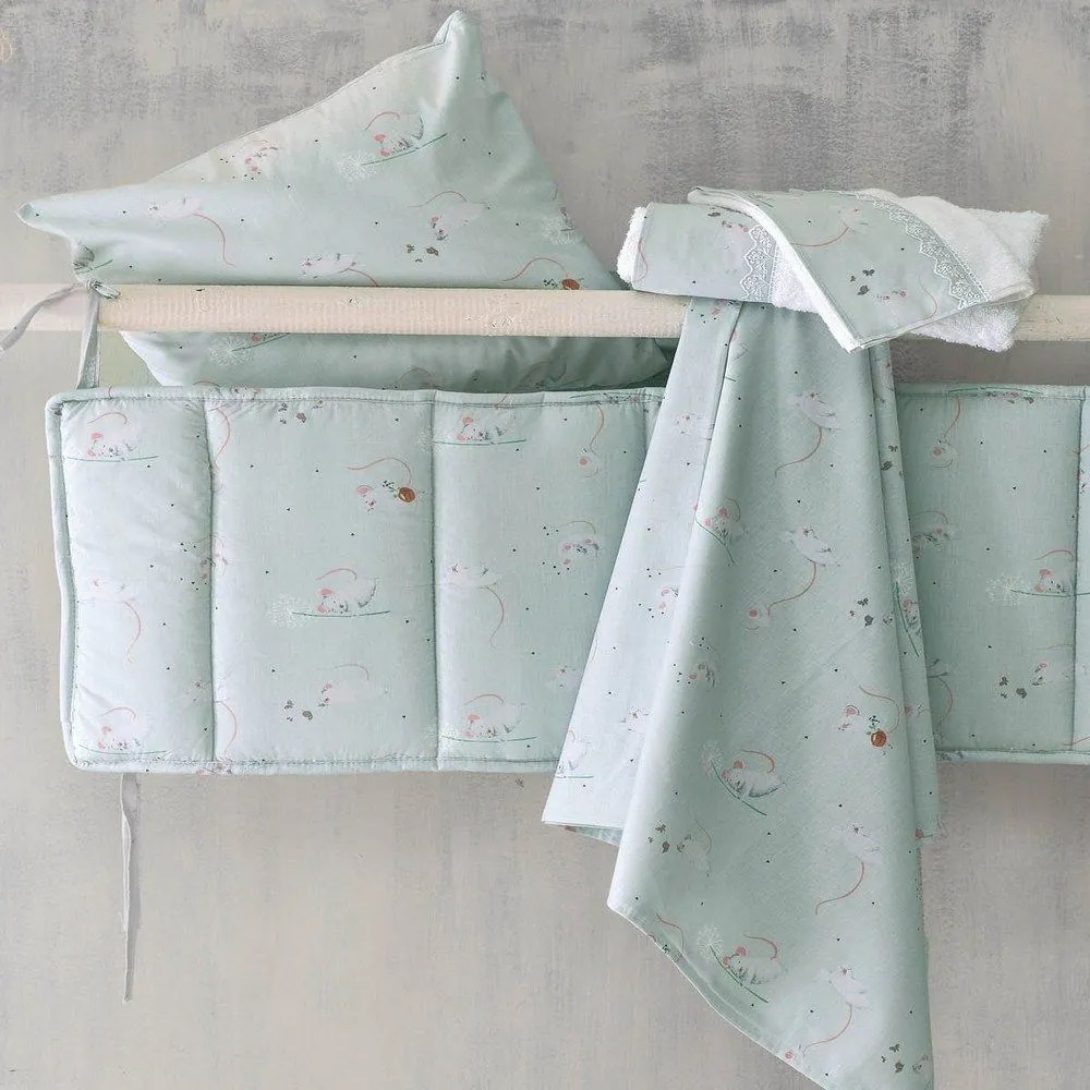 Σεντόνι Βρεφικό  Jerom Aqua Ρυθμός Λίκνου 100% Cotton