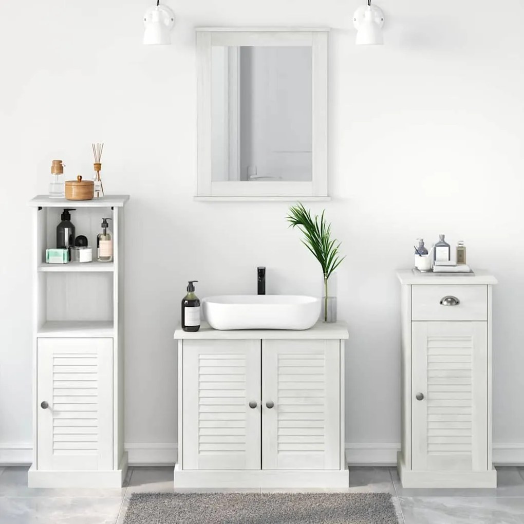 vidaXL Σετ Επίπλων Μπάνιου 3 pcs Λευκό αντικέ 37 x 34 x 110 εκ