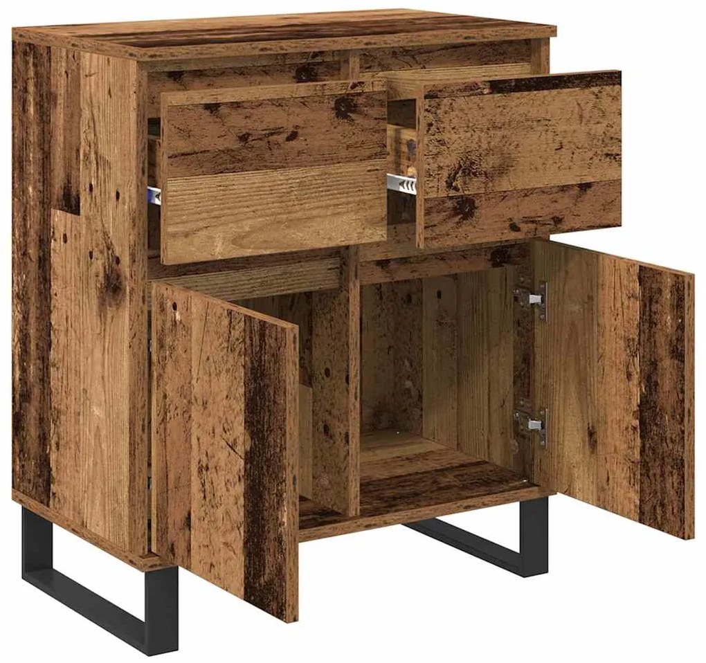 vidaXL Πλαϊνό γραφείο με συρτάρι Παλιό Ξύλο 60 x 35 x 70 cm