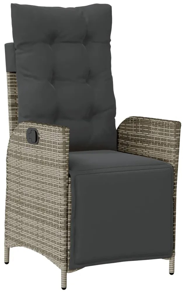 vidaXL Σετ Τραπεζαρίας Κήπου 5 τεμ. Γκρι Συνθ. Ρατάν με Μαξιλάρια