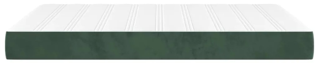 vidaXL Στρώμα με Pocket Springs Σκούρο Πράσινο 140x190x20 εκ Βελούδινο