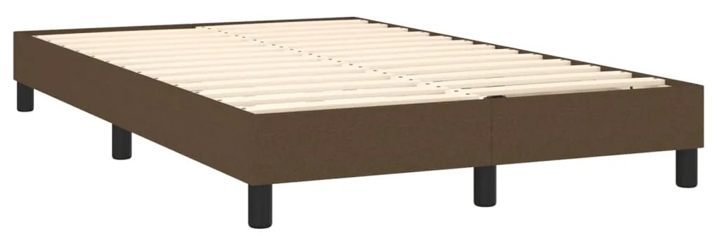 Κρεβάτι Boxspring με Στρώμα & LED Σκ.Καφέ 120x190εκ. Υφασμάτινο 3270042