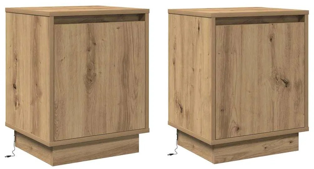vidaXL Κομοδίνο με 2 pcs artisan δρυς 39 x 34.5 x 50 εκ.