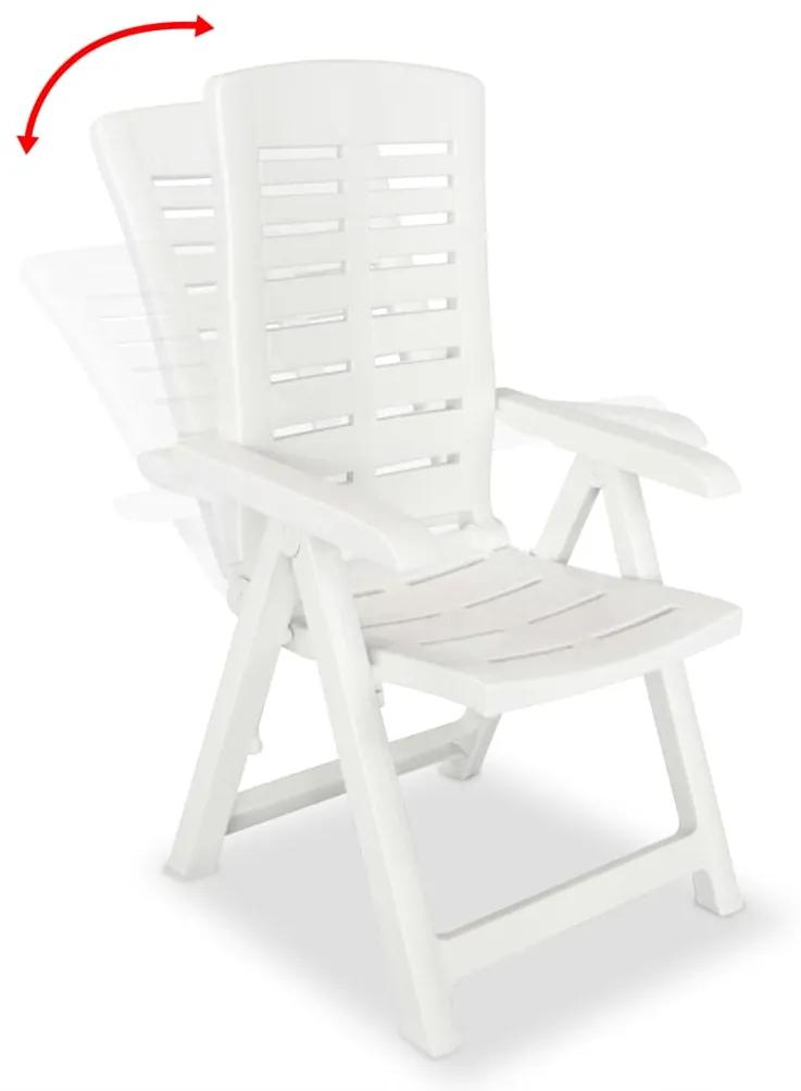vidaXL Καρέκλες Κήπου Ανακλινόμενες 6 τεμ. Λευκές Πλαστικές