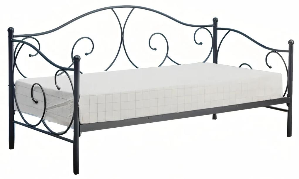 Κρεβάτι ArteLibre MICHAEL Μεταλλικό Sandy Black 209x97x106cm (200x90cm)