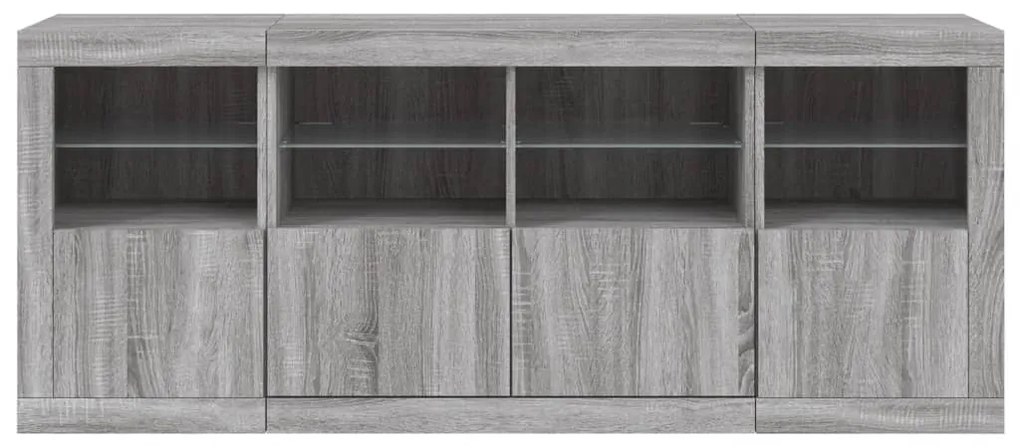 vidaXL Μπουφές με LED Γκρι Sonoma 163 x 37 x 67 εκ.