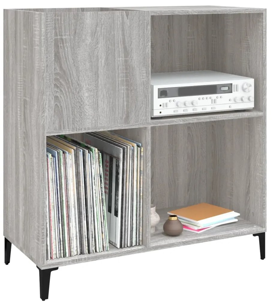vidaXL Δισκοθήκη Γκρι Sonoma 84,5 x 38 x 89 εκ. από Επεξεργασμένο Ξύλο