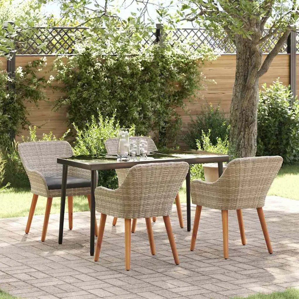 vidaXL Σετ τραπεζαρίας 5 pcs Ανοιχτό γκρι και Μαύρο Large