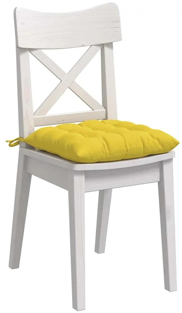 vidaXL Μαξιλάρια καθισμάτων 2 pcs Απαλό Κίτρινο 40 x 40 x 6 cm ύφασμα