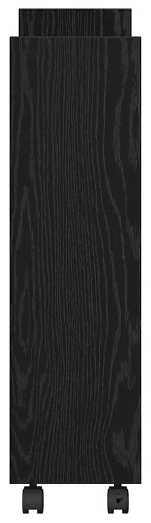 vidaXL Λεπτό Καρότσι Αποθήκευσης Μαύρη Οξυά 60 x 22 x 80 εκ.