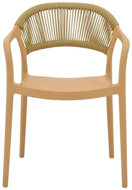 Καρέκλα - Πολυθρόνα Ankara στοιβαζόμενη pp cappuccino - μπεζ rattan 57x48x80 εκ. 57x48x80 εκ.