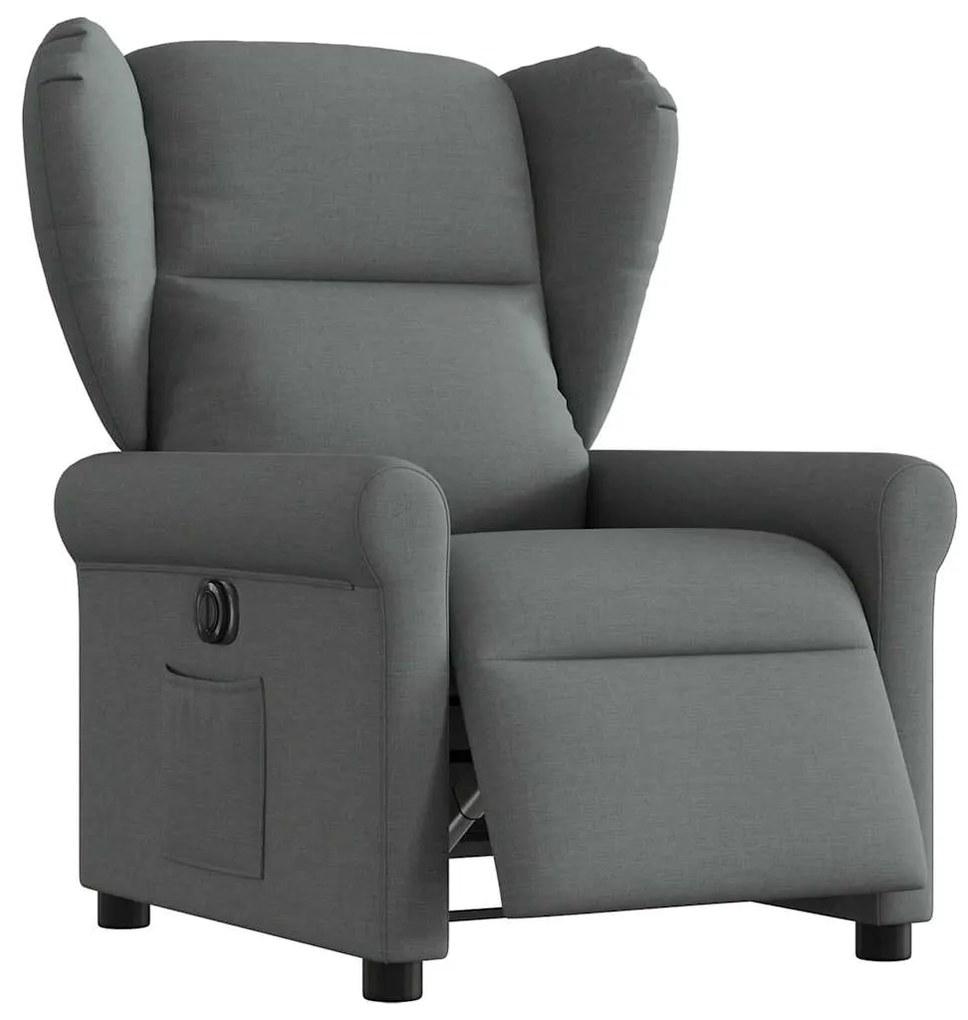 Πολυθρόνα Ανακλινόμενη Ηλεκτρική Σκούρο Γκρι Υφασμάτινη