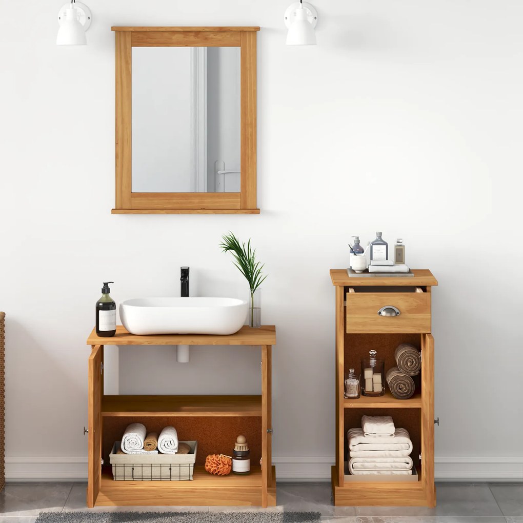 vidaXL Σετ Επίπλων Μπάνιου με συρτάρι 3 pcs Καφέ 37 x 34 x 80 εκ