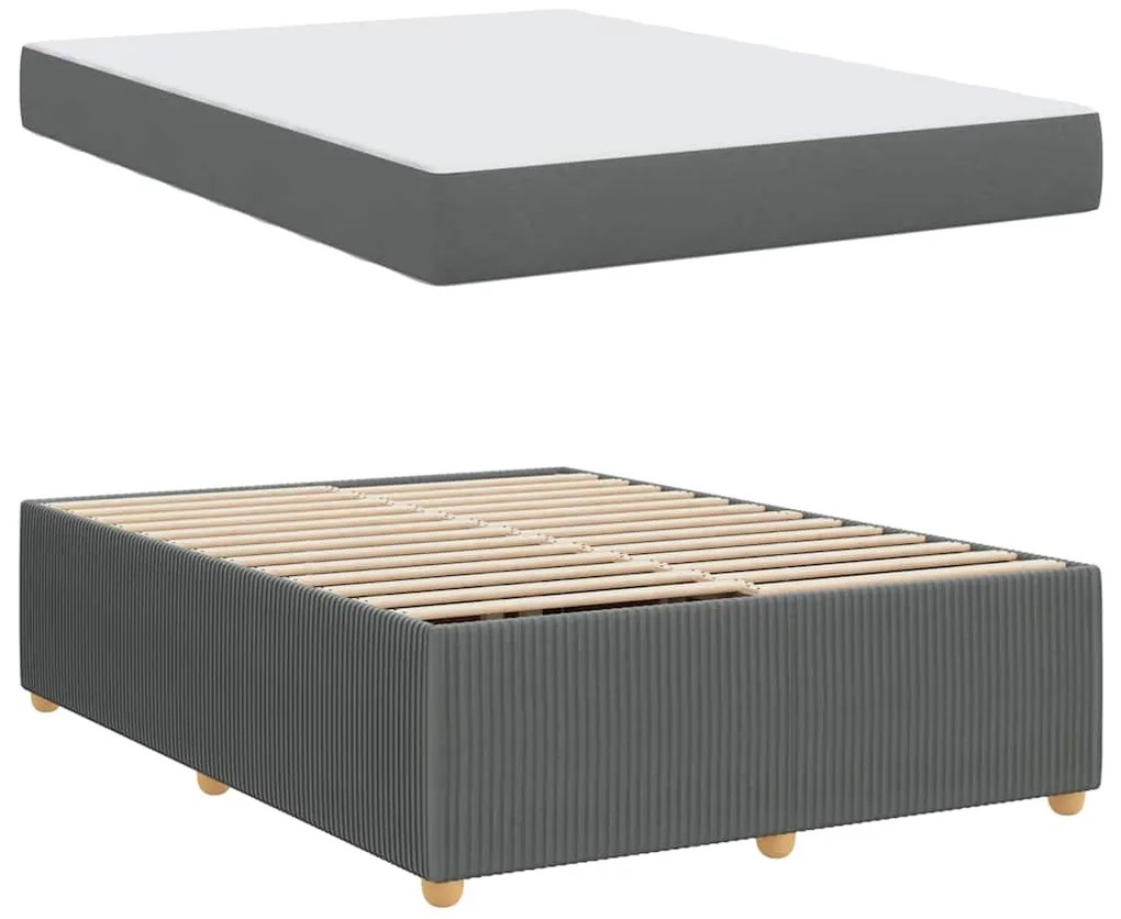 vidaXL Σκελετός Κρεβατιού Άλλο Σκούρο γκρι 140 x 200 cm ύφασμα