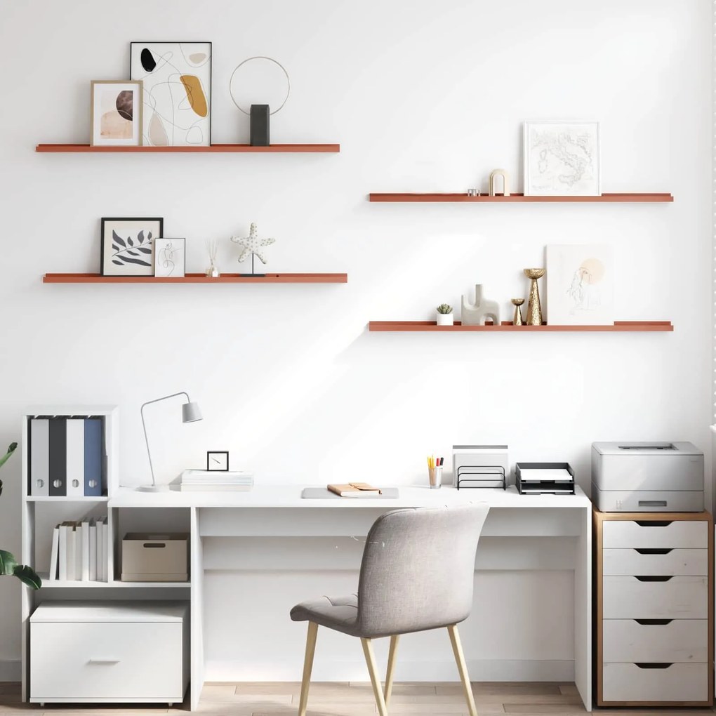 vidaXL Ράφι Τοίχου 4 pcs Κόκκινο 115 x 9 x 3 cm Επεξεργασμένο ξύλο