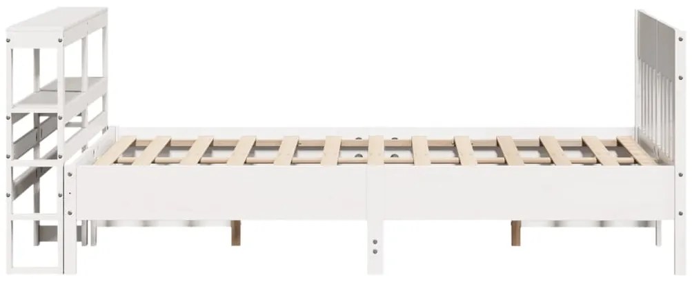 vidaXL Σκελετός Κρεβ. Χωρίς Στρώμα Λευκό 135x190 εκ Μασίφ Πεύκο
