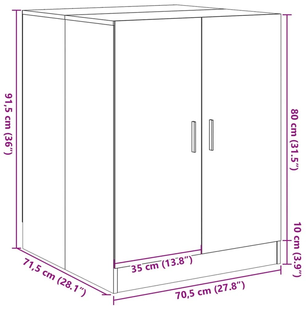 Ντουλάπι Πλυντηρίου Sonoma Δρυς 70,5 x 71,5 x 91,5 εκ.