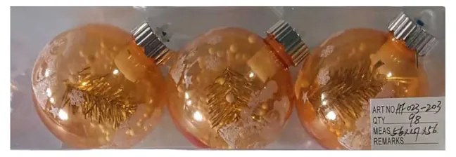 Σετ Χριστουγεννιάτικες μπάλες - 8cm - 3pcs - 232037-232037