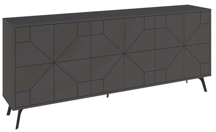 Μπουφές Dune pakoworld σε ανθρακί απόχρωση 181x35x77.4εκ