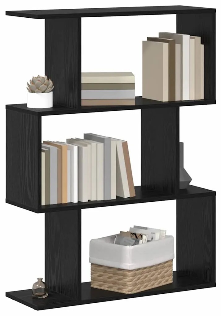 vidaXL Βιβλιοθήκη Μαύρη Οξυά 70 x 14 x 97 εκ. Επεξεργασμένο ξύλο