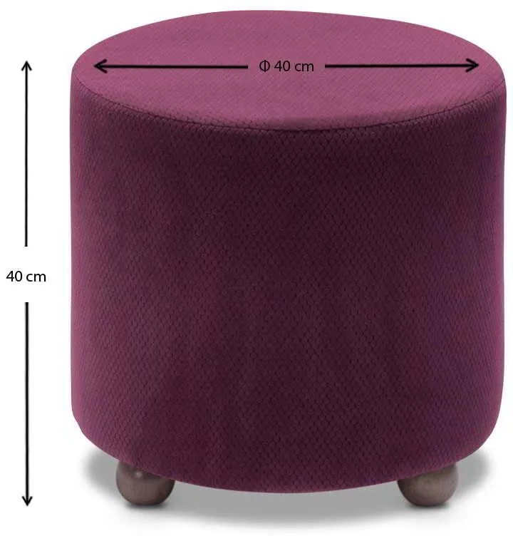 Σκαμπώ Mario Megapap υφασμάτινο χρώμα magenta 40x40x40εκ.